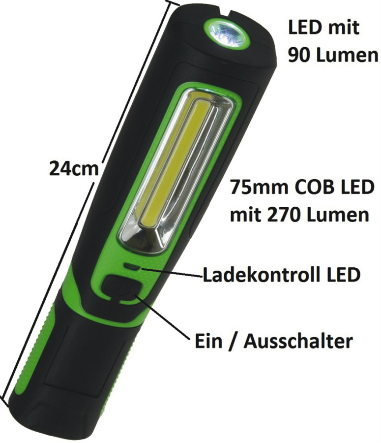 LED-Stableuchte Flexi LED 300+ Li-Ion-Akku+2 Magnete 3W 250+60lm - Werkzeug  Weber Wismar